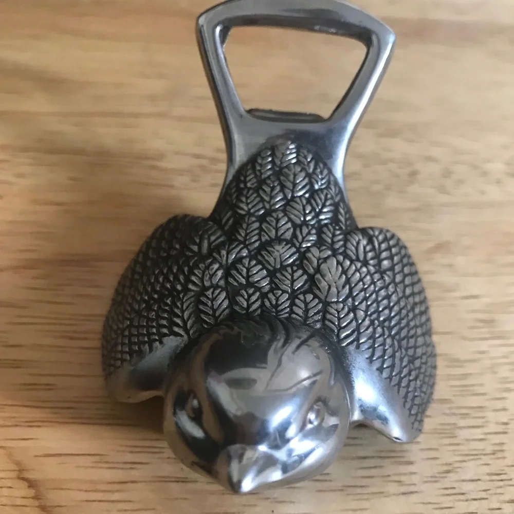 Vintage Silver Color Mid-Century Metal Bird Shaped Bottle Opener